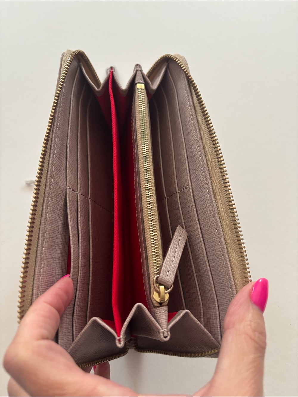 Dooney & Bourke Taupe Zip-Around Wallet with Gold Plaque - Picture 7 of 7